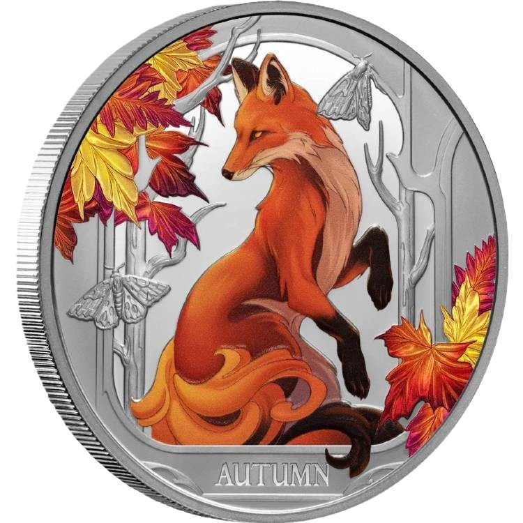 2024 Niue Seasons Autumn Red Fox 1oz Silver Proof Coin