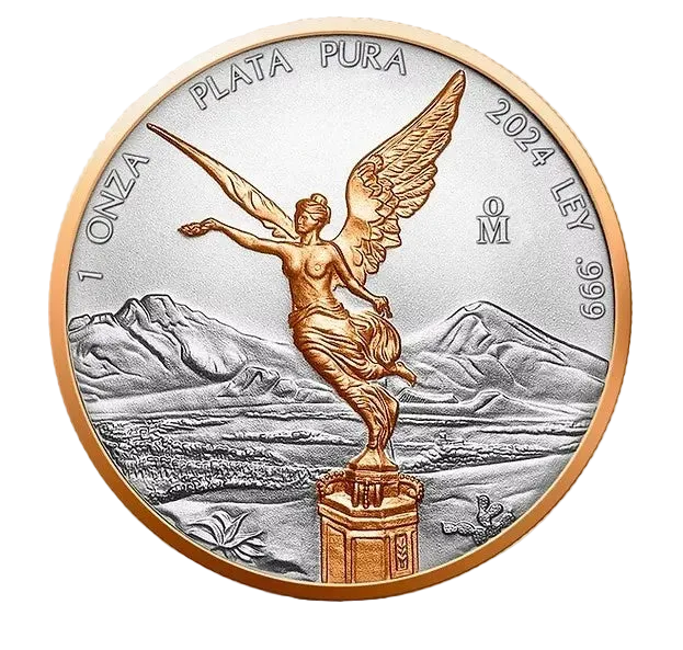 2024 Mexico Libertad Red Gold Edition 1oz Silver BU Coin