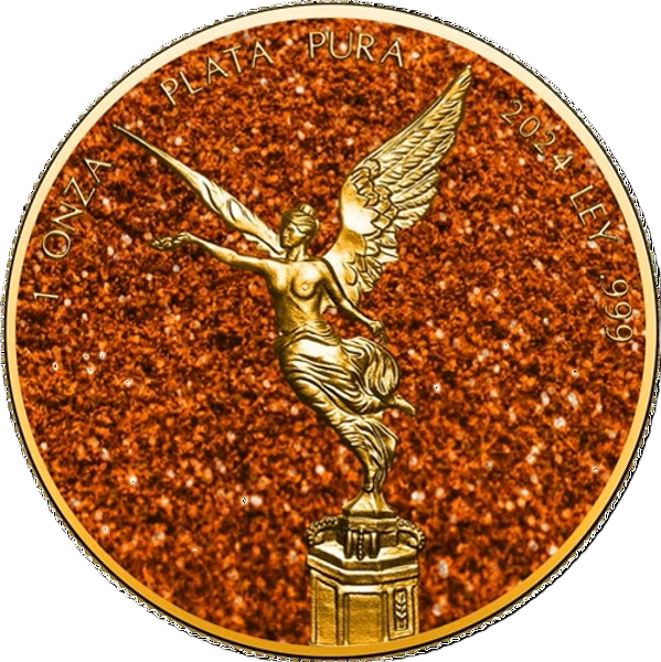 2024 Mexico Libertad Imperial Orange Topaz Precious 1oz Silver Coin