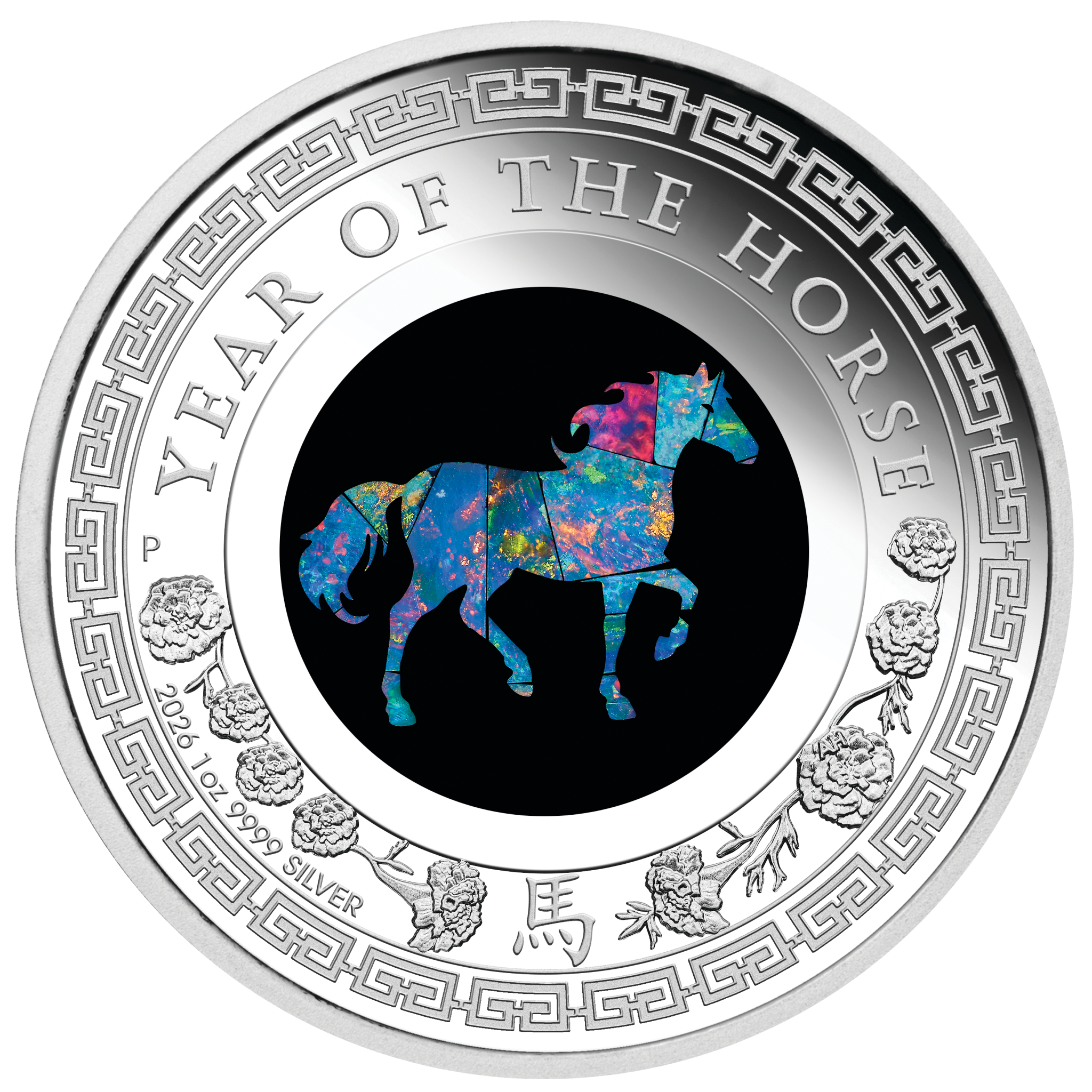 2026 Perth Mint Opal Lunar Horse 1oz silver proof coin