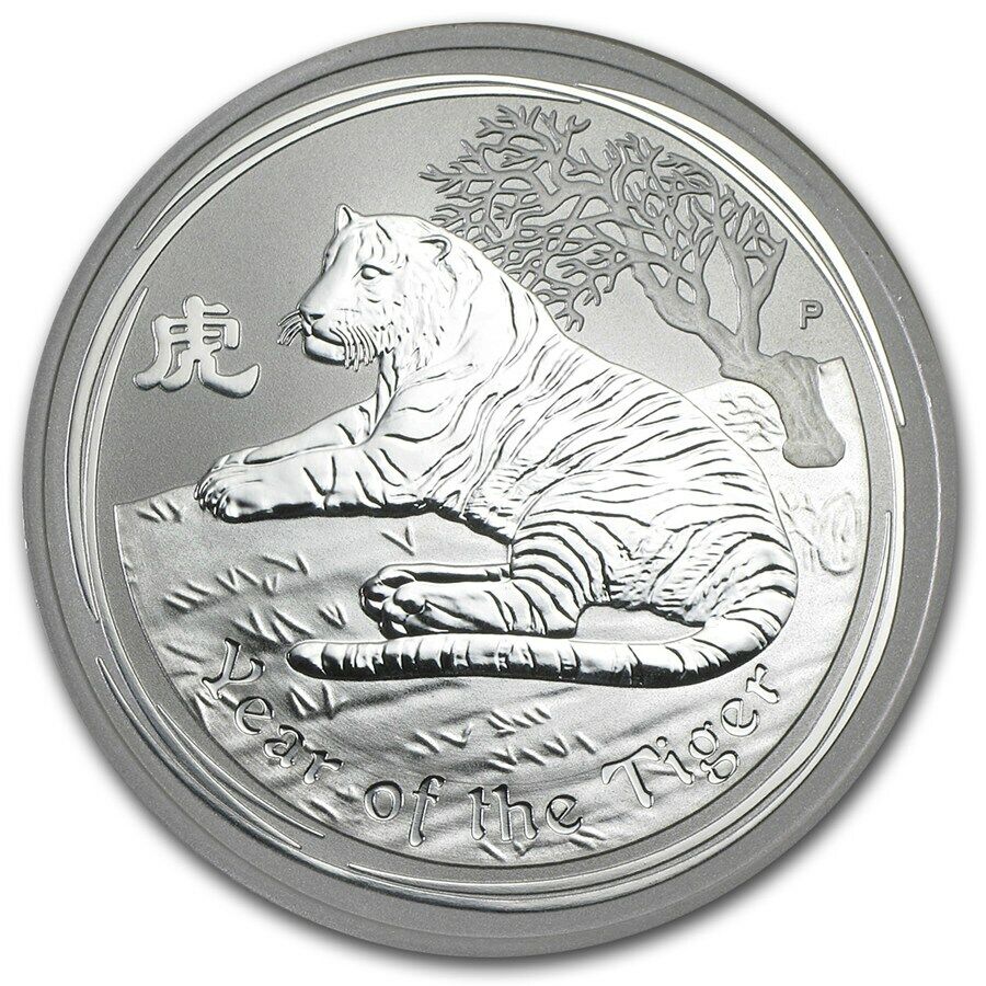 2010 Perth Mint Lunar Series II Tiger 1oz Silver Bullion Coin