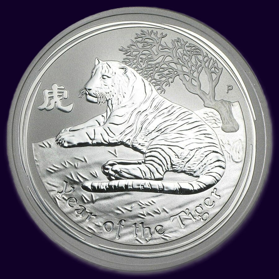 2010 Perth Mint Lunar Series II Tiger 1oz Silver Bullion Coin