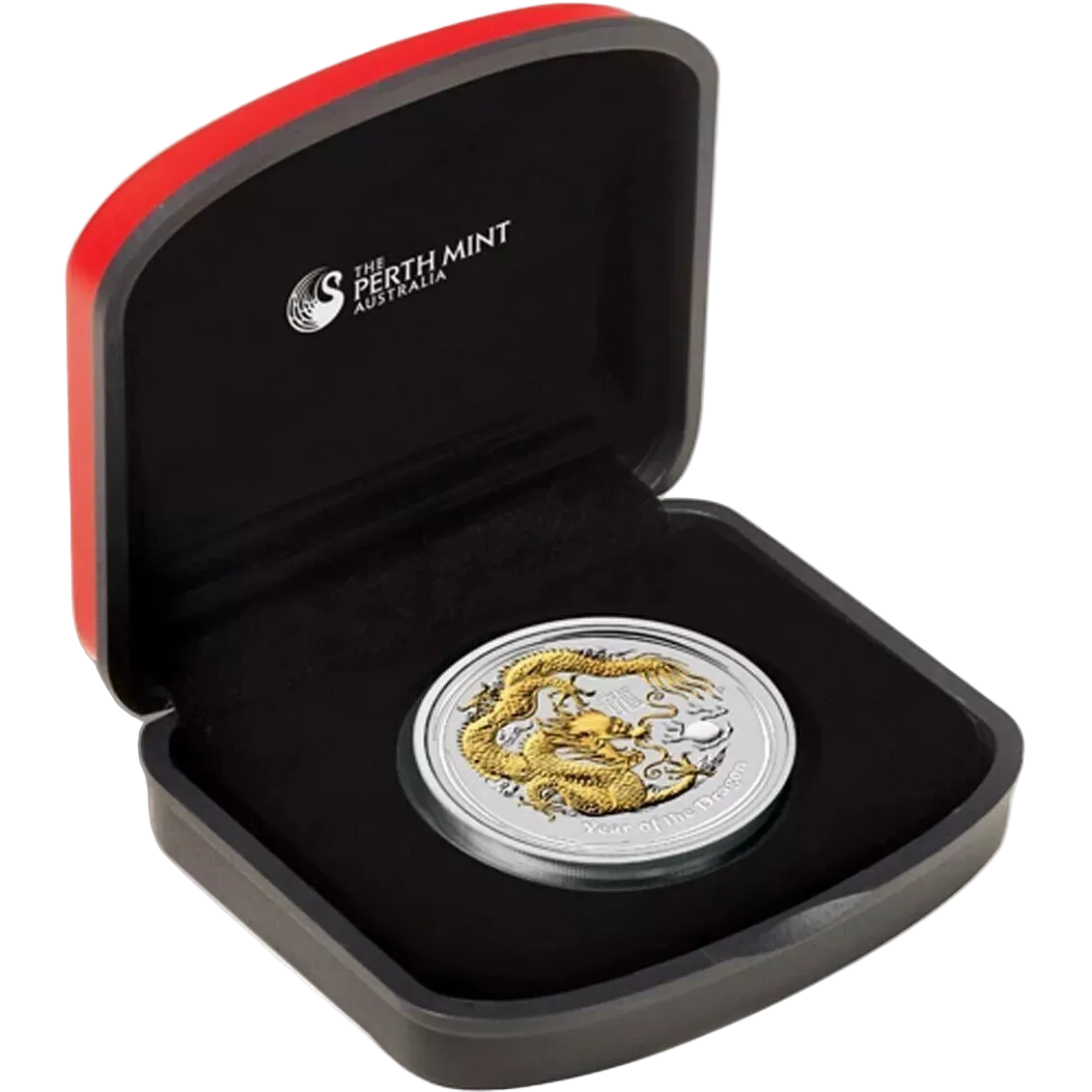2012 Lunar Series II Year of the Dragon Gilded 1oz Silver Coin