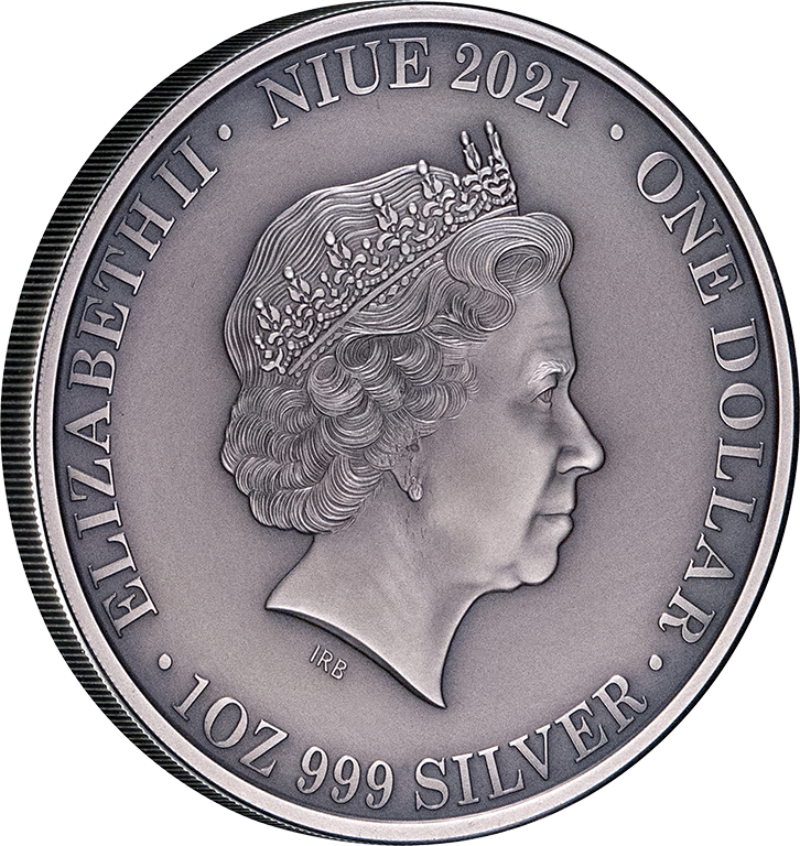 2021 Niue Kangaroo 1oz Silver Antiqued Coin