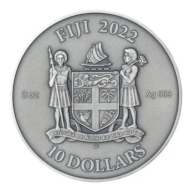 2022 Fiji Mandala Art Nouveau 3oz Silver Antiqued Coin