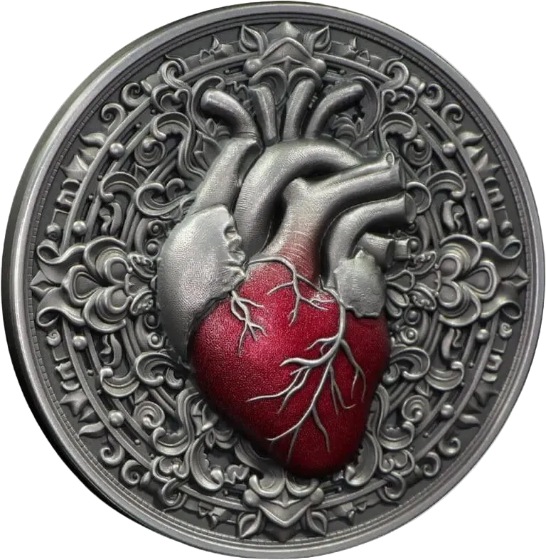 2024 Niue The Heart COR Essentia Series 3oz Silver Antique Coin