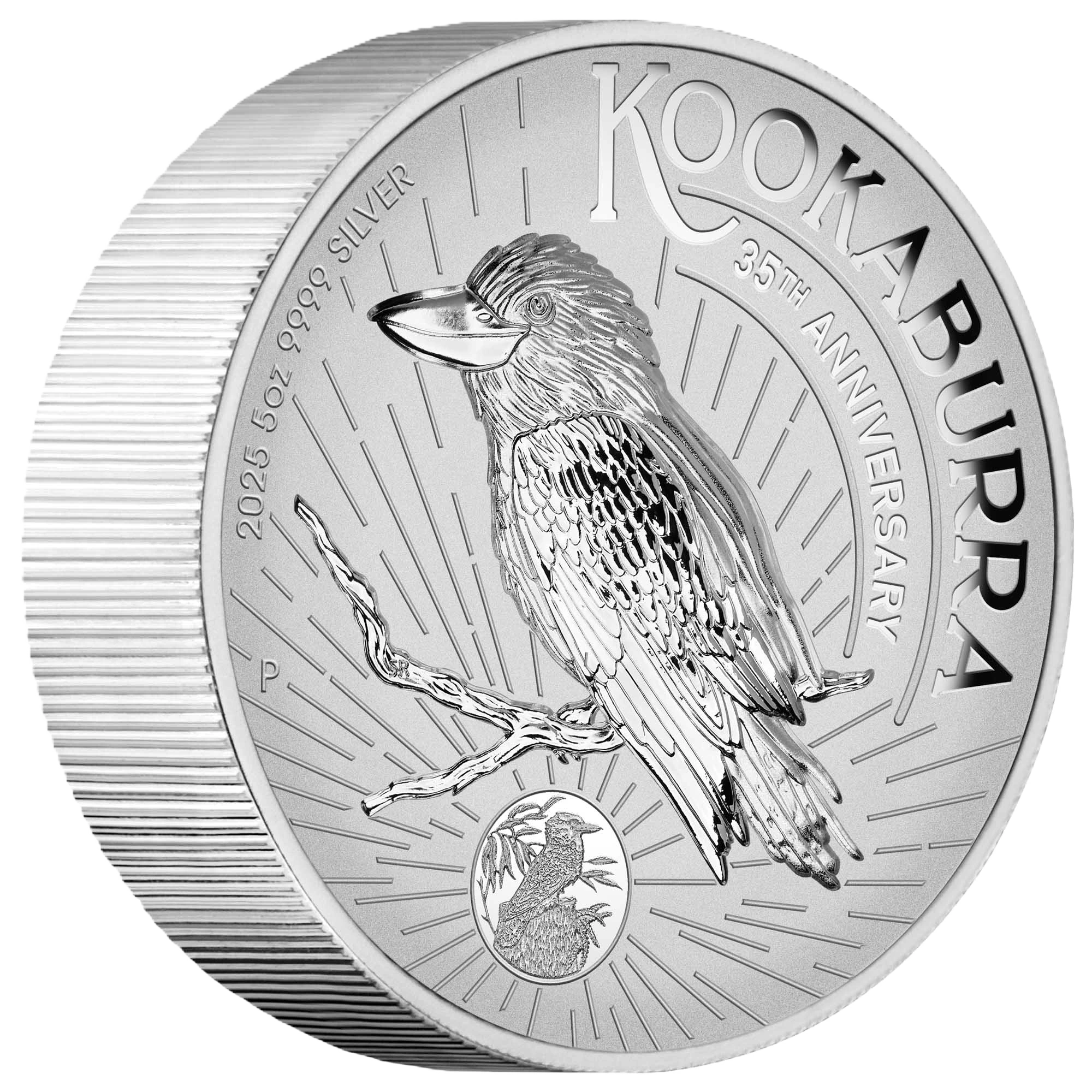 2025 Perth Mint Australian Kookaburra 35th Anniversary 5oz Silver Incused Coin