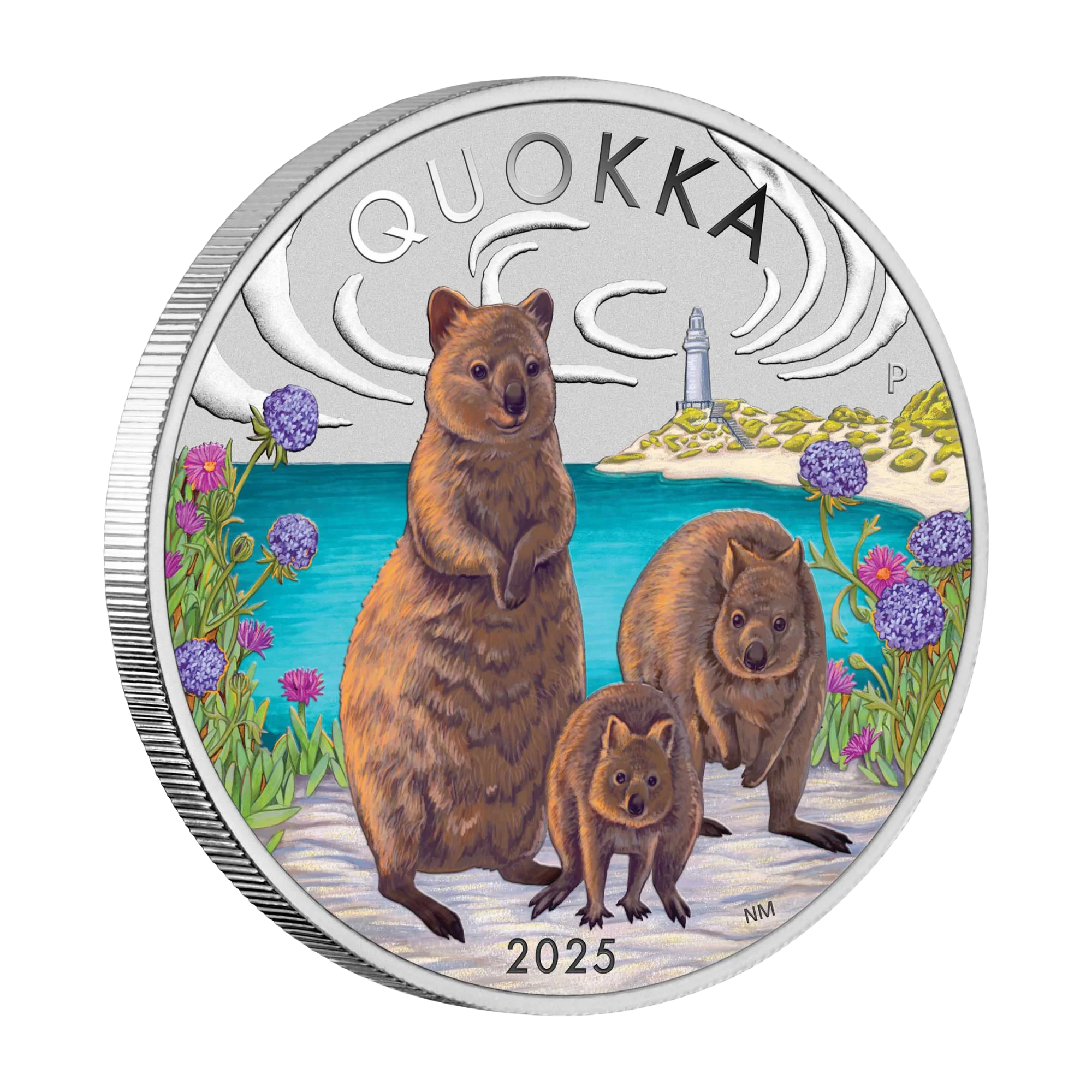 2025 Perth Mint Quokka 1oz Silver Coloured High Relief Proof Coin