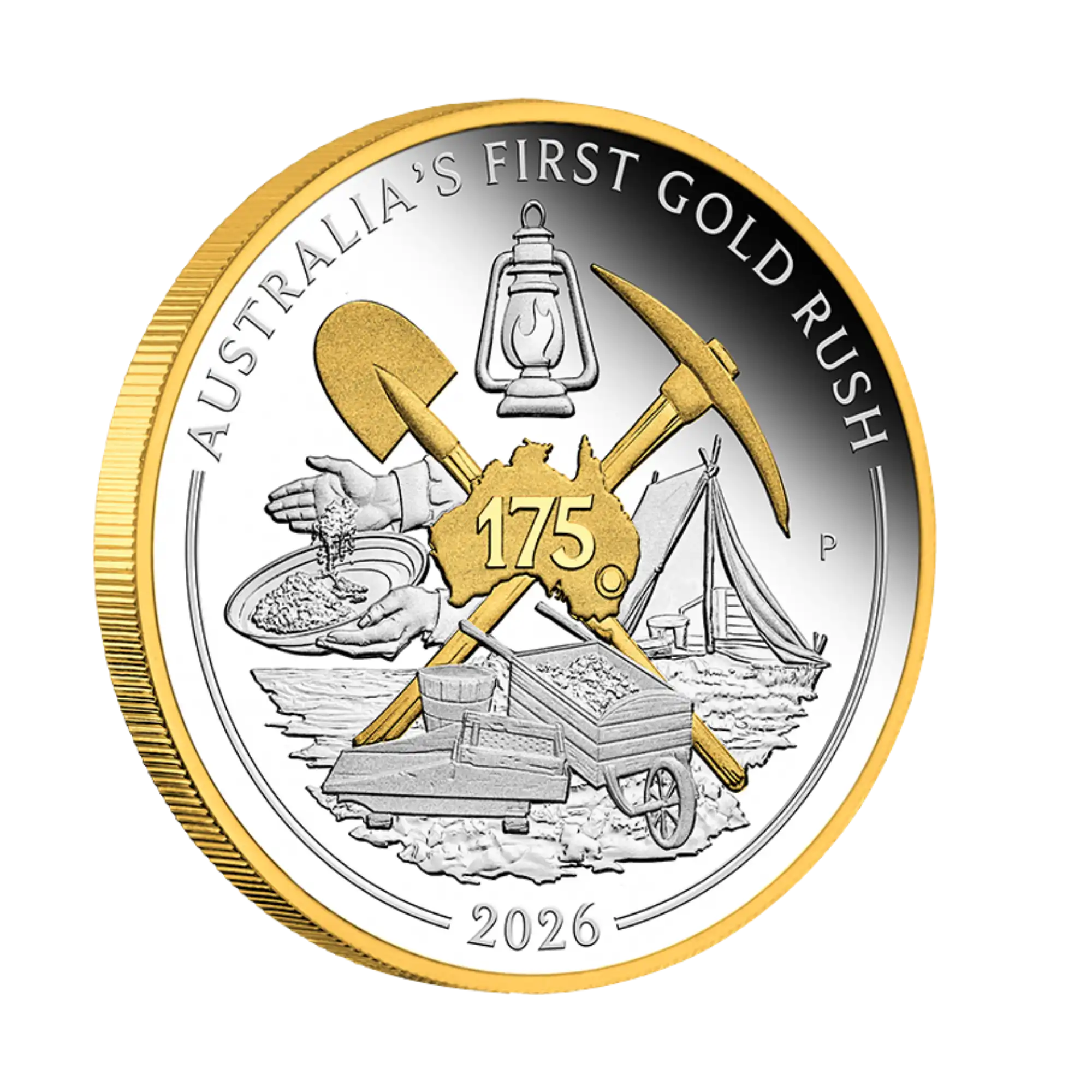 2026 Perth Mint Gold Rush 1oz Silver Gilded Proof Coin