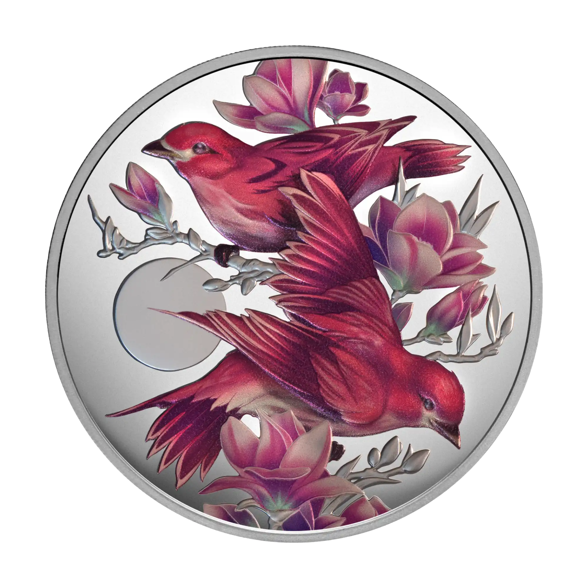 2026 Niue Birds of Beauty Purple Finch & Magnolias 1 oz Silver Proof Coin
