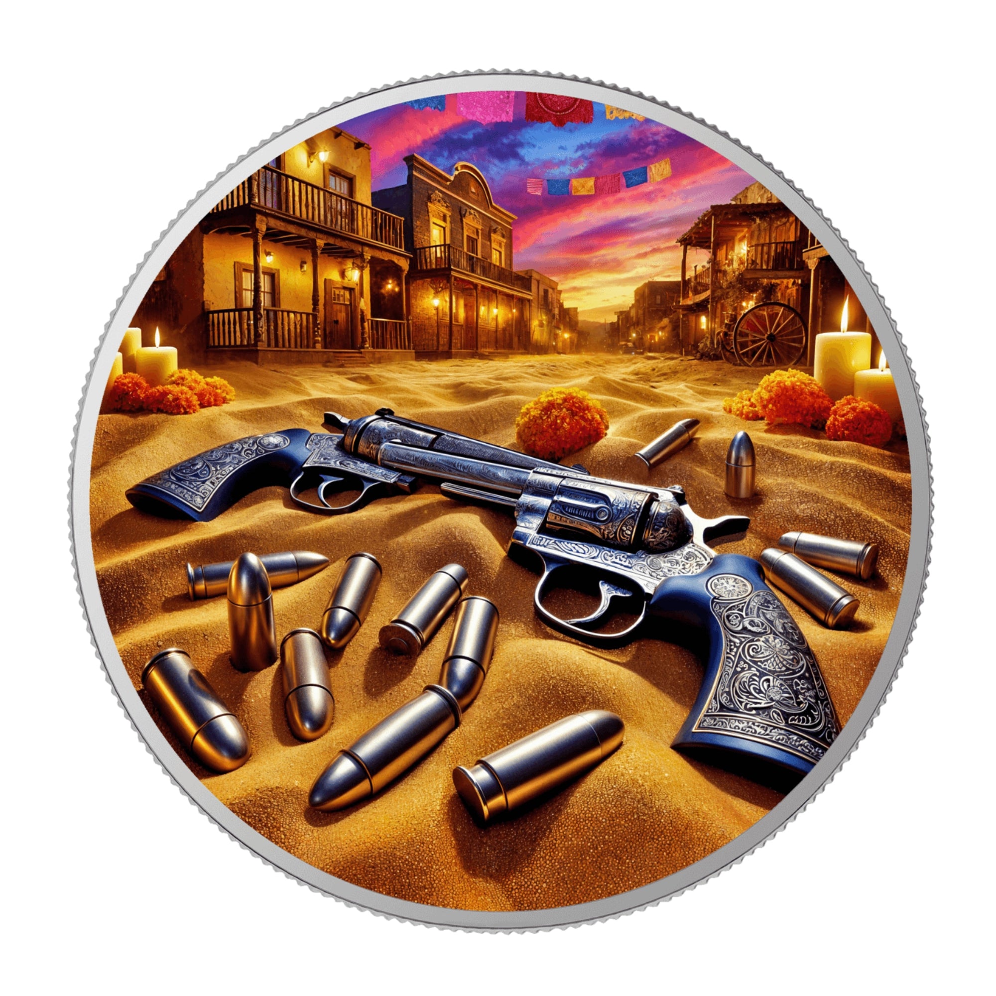 2025 Mexico Libertad Dia De Los Muertos Sheriff 1oz Silver Coloured Coin