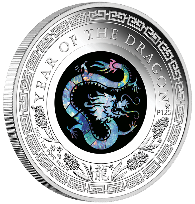 2024 Perth Mint Opal Lunar Dragon Silver Proof Coin