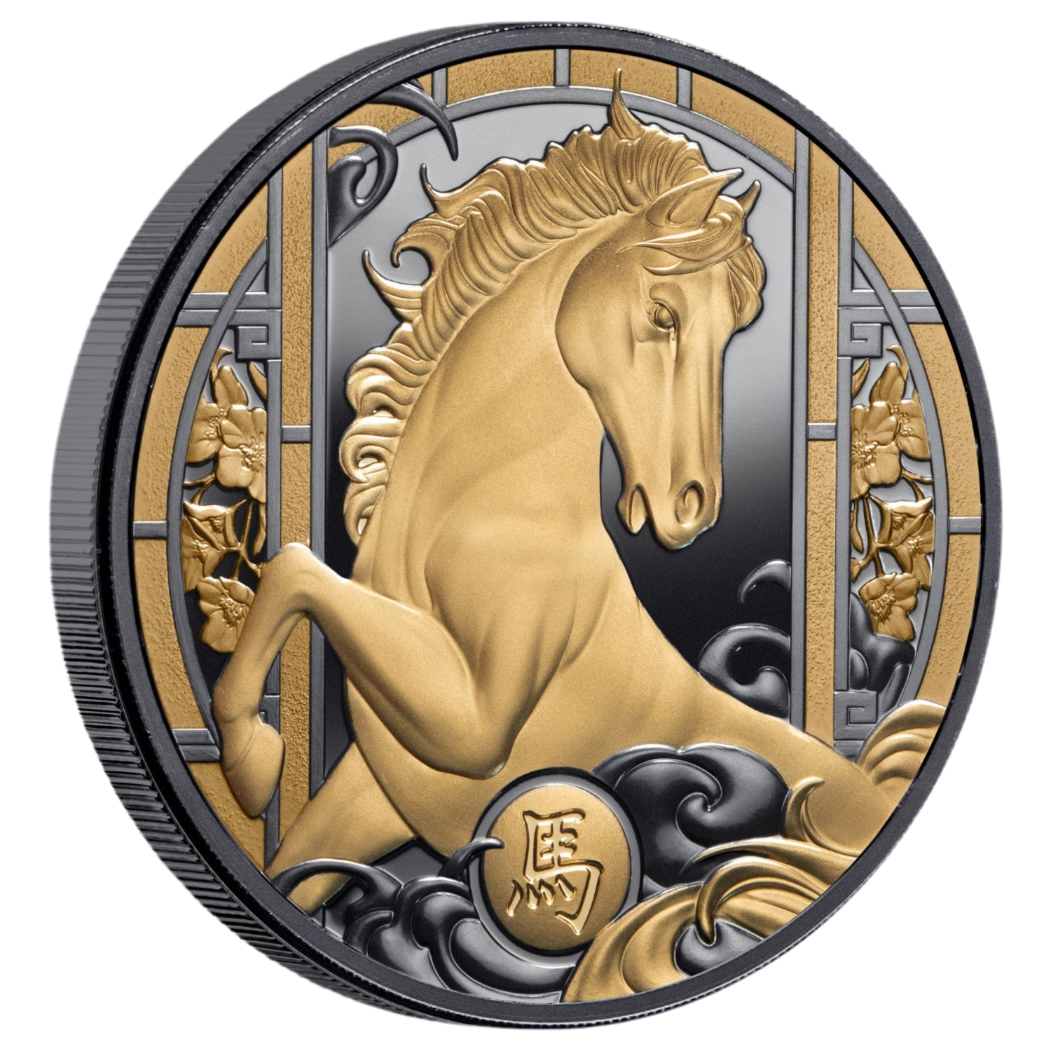 2026 Niue Lunar Horse 1oz Gold plated Silver Black Proof Coin