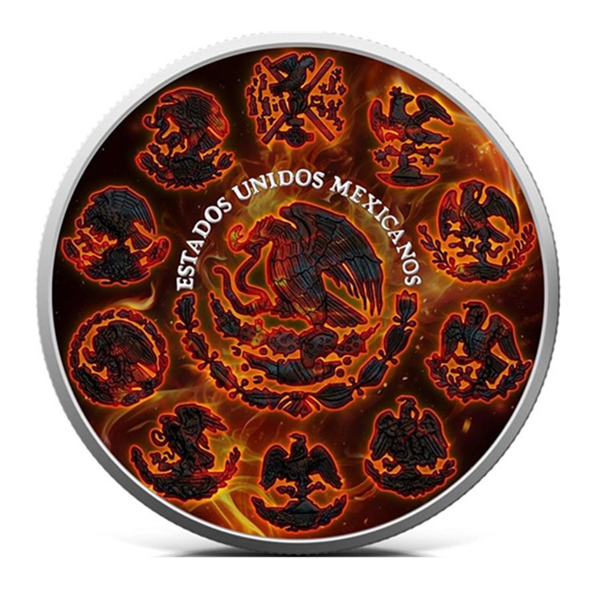 2023 Mexico Libertad Fire Volcano 1oz Silver BU Coin