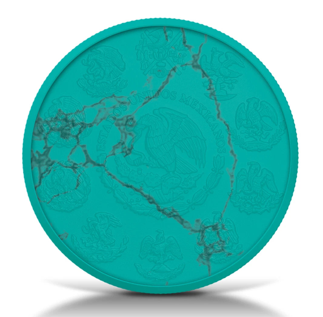 2024 1oz Mexico Libertad Turquoise Marble Edition Silver Color Coin