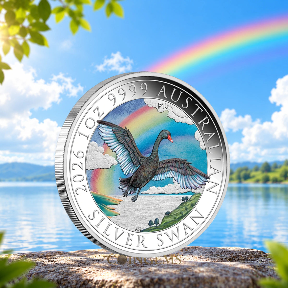 2026 Perth Mint Swan 1oz Silver Coloured ANDA Money Expo Coin