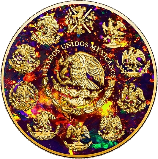 2024 Mexico Libertad Metal Black Opal Gold Edition 1oz Silver Coin
