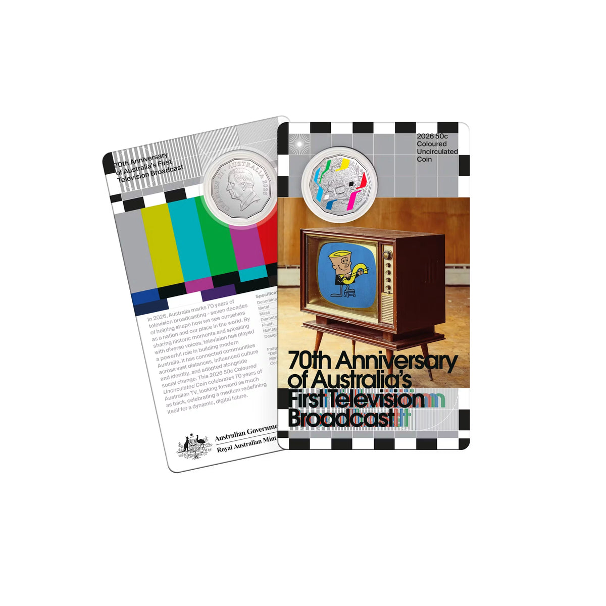 2026 RAM 70th Anniversary of First TV Broadcast 50c Coloured UNC