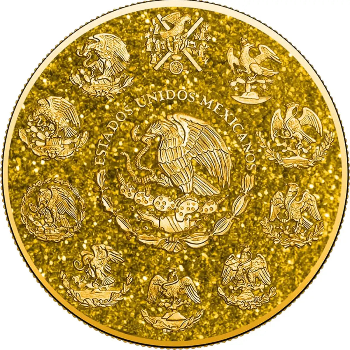 2024 Mexico Precious Gemstones Citrine Quartz 1oz Silver Gold Plated Coin