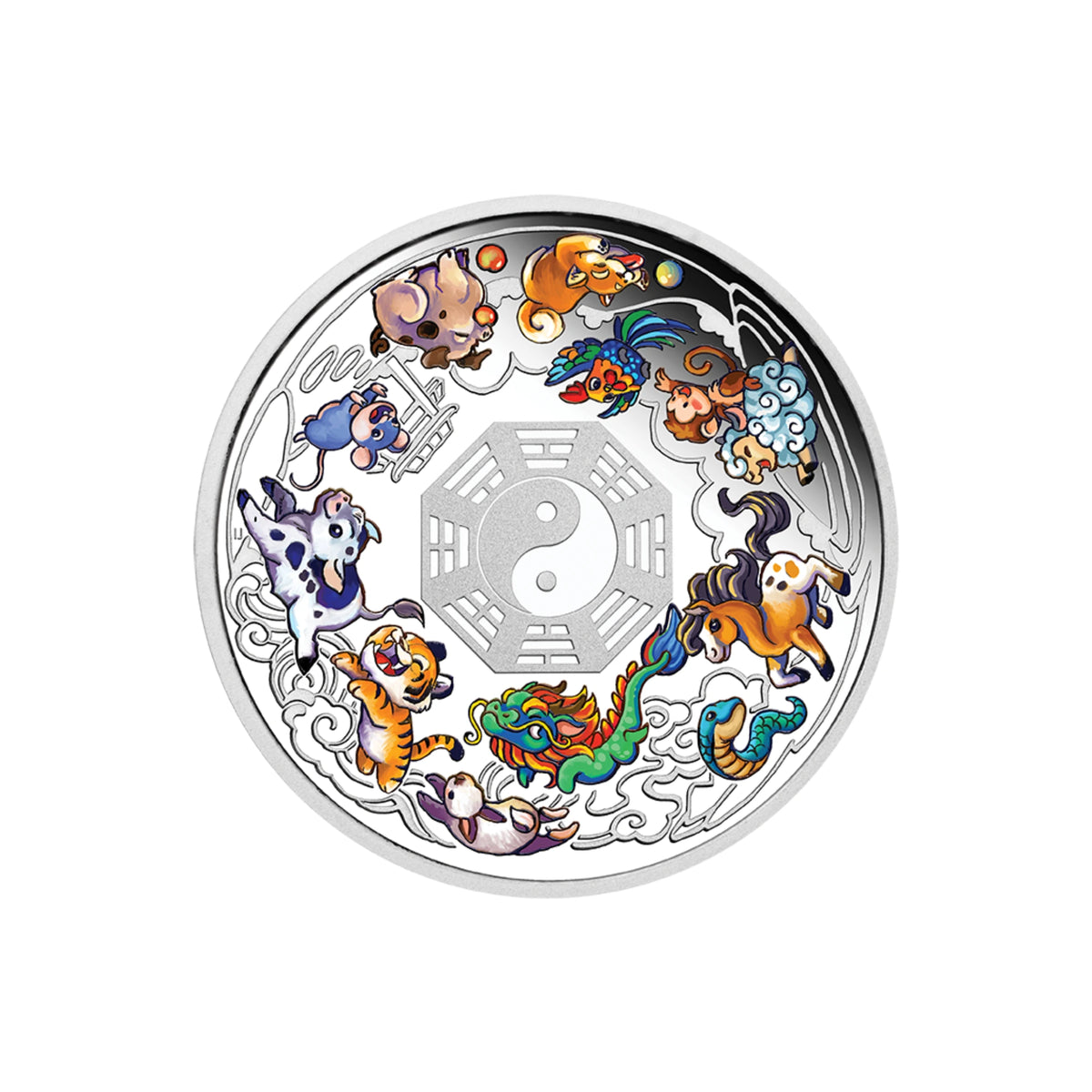 2026 Perth Mint Twelve Baby Lunar Animals 3oz Silver Coloured Proof Coin