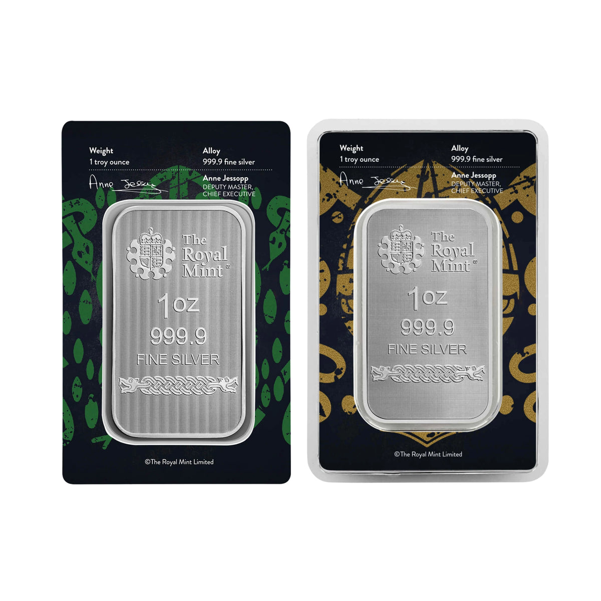 Royal Mint Norse Gods Loki & Thor 1oz Silver Minted 2 Bar Collection