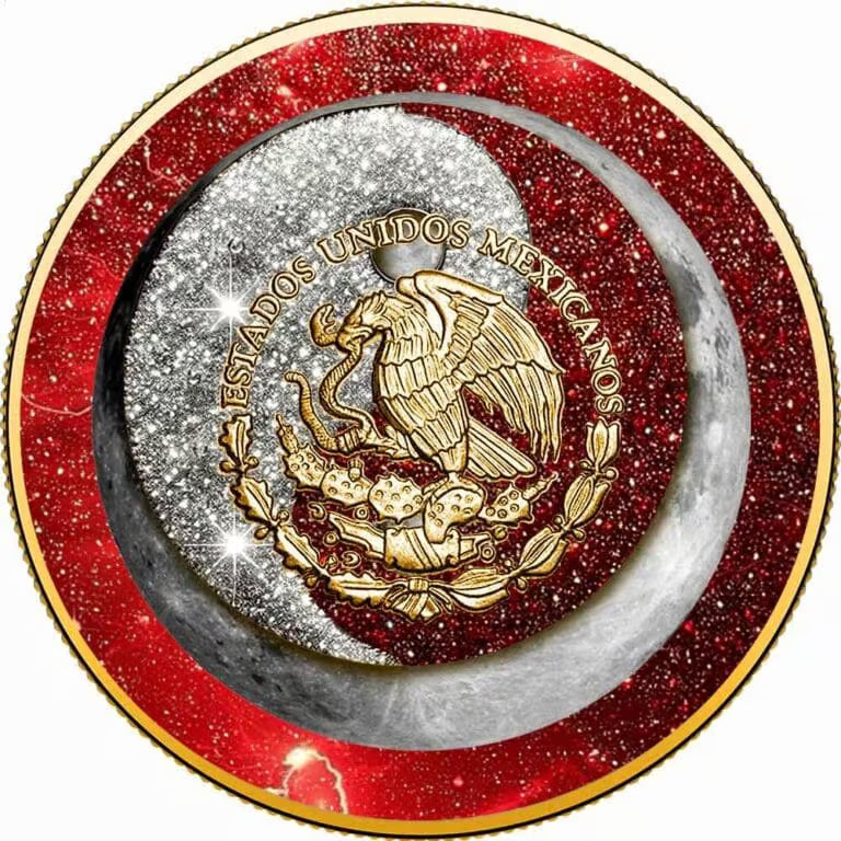 2024 Mexico Libertad Sun & Moon Yin Yang Red Edition 1oz Silver BU Coin