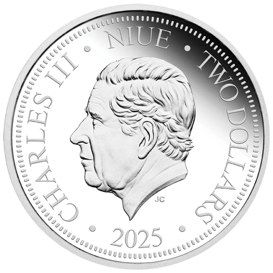 2025 Niue Blue Banded Bee 1oz Silver Proof Hologram Coin