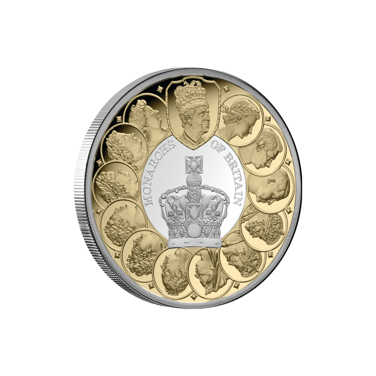 2025 Niue Monarchs of Britain Gold-Plated 1oz Silver Proof Coin
