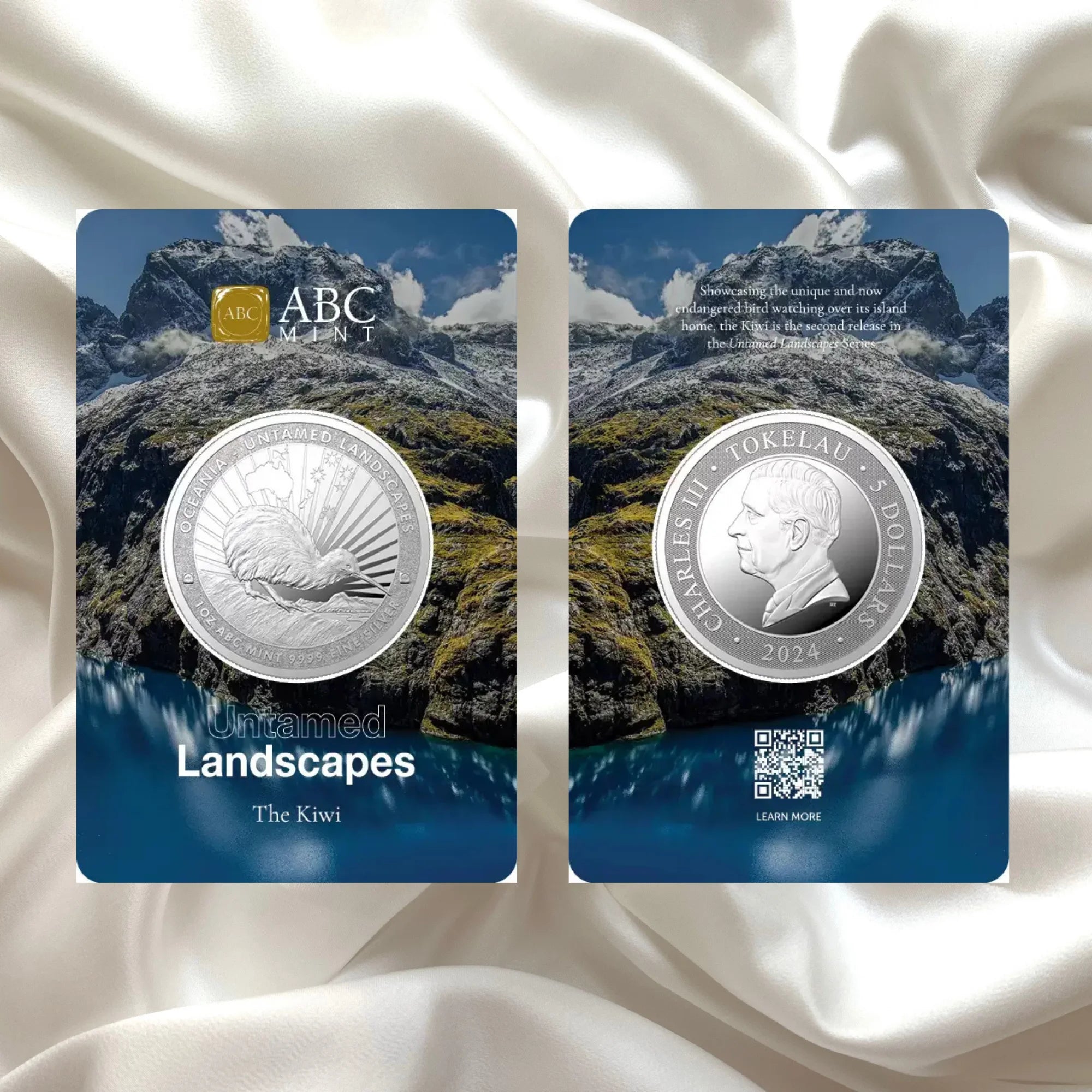 2024 ABC Untamed Landscapes Kiwi 1oz Silver Bu Coin ibn Blister Pack