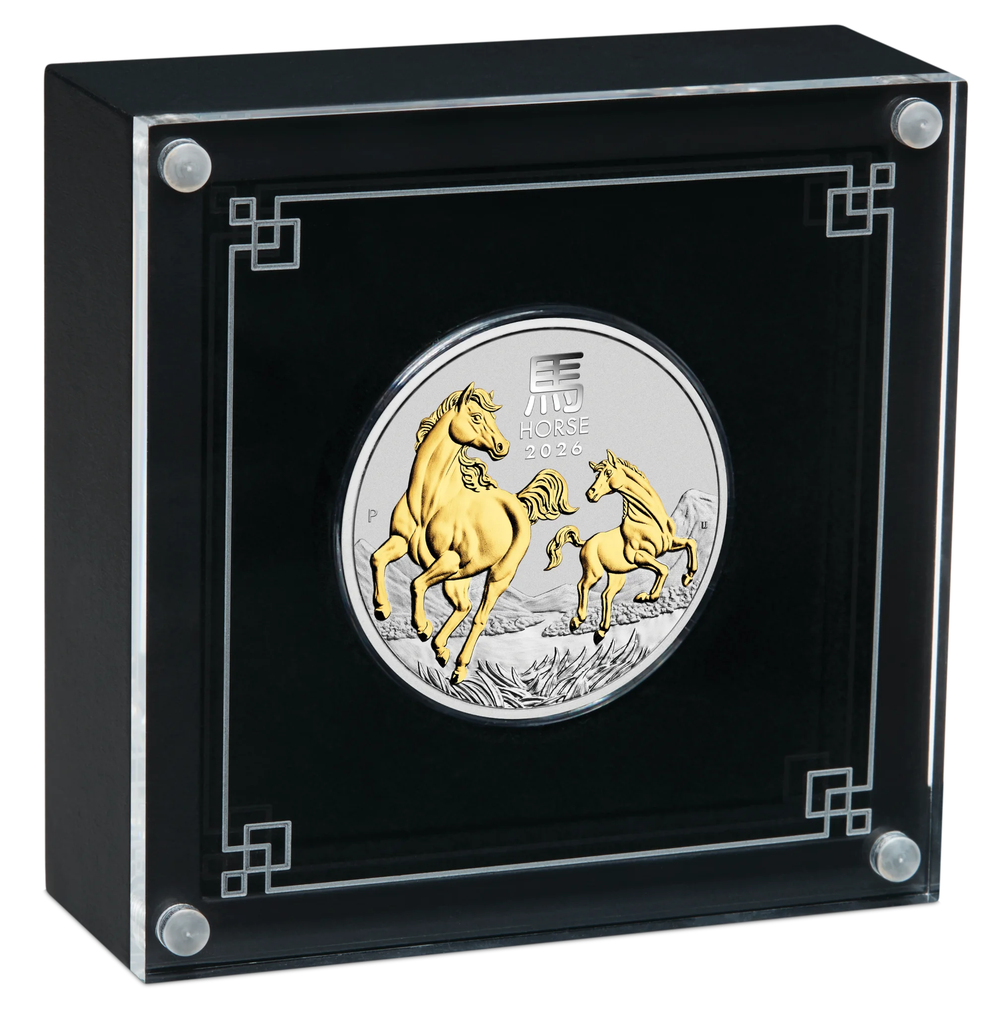 2026 PerthMint Year of the Horse 1oz Silver Gilded Coin