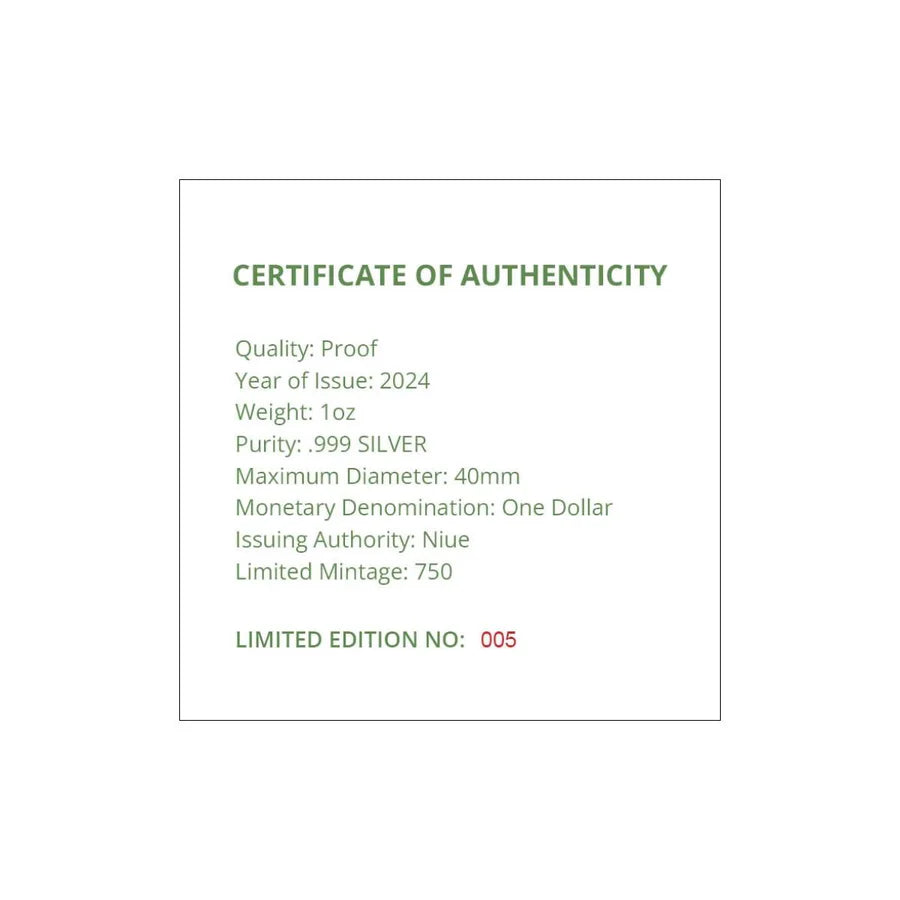 2024 Niue Birds of Australia Rainbow Lorikeet 1oz Silver Proof Coloured Coin