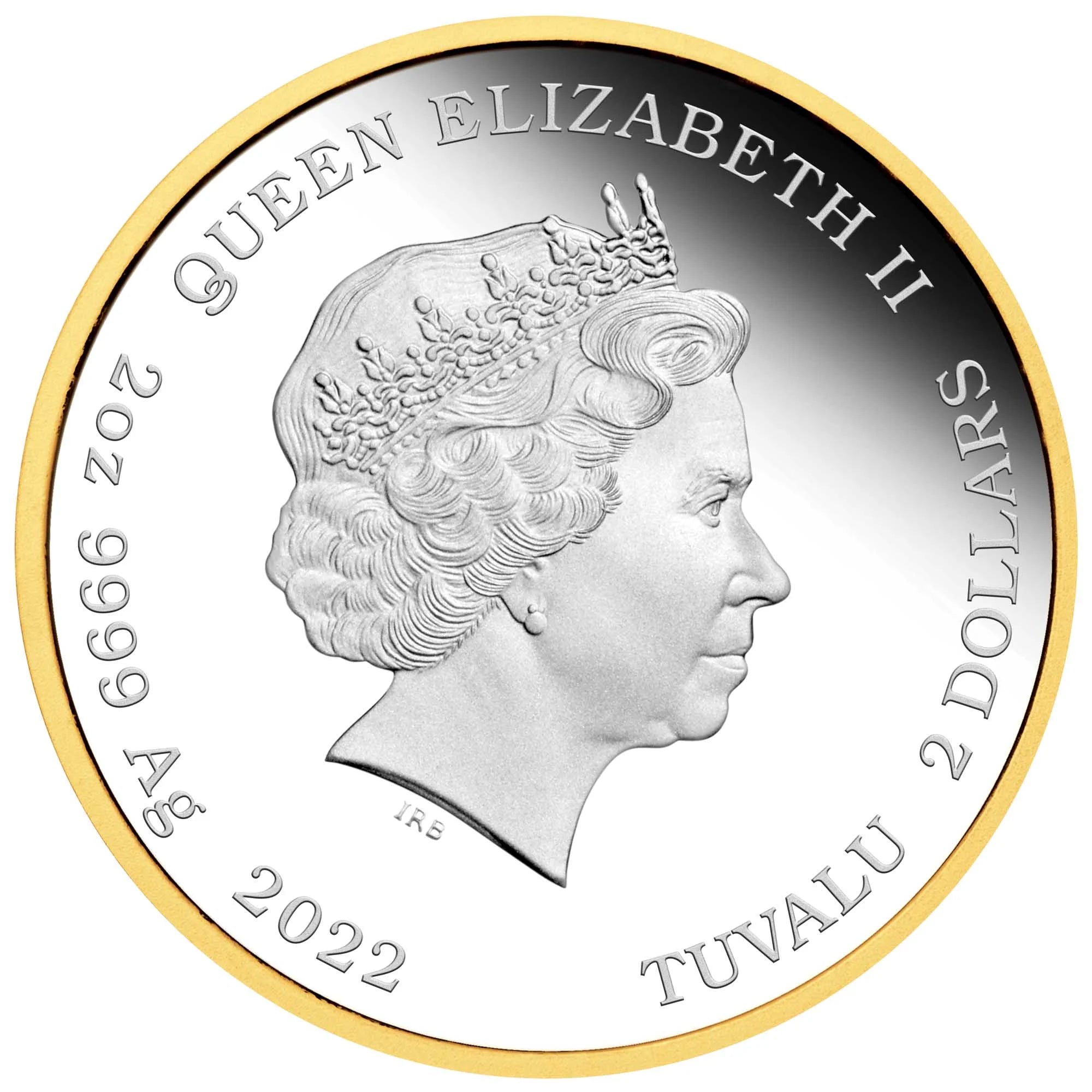 2022 Perth Mint Tutankhamun 2oz Silver Proof Gilded Coin