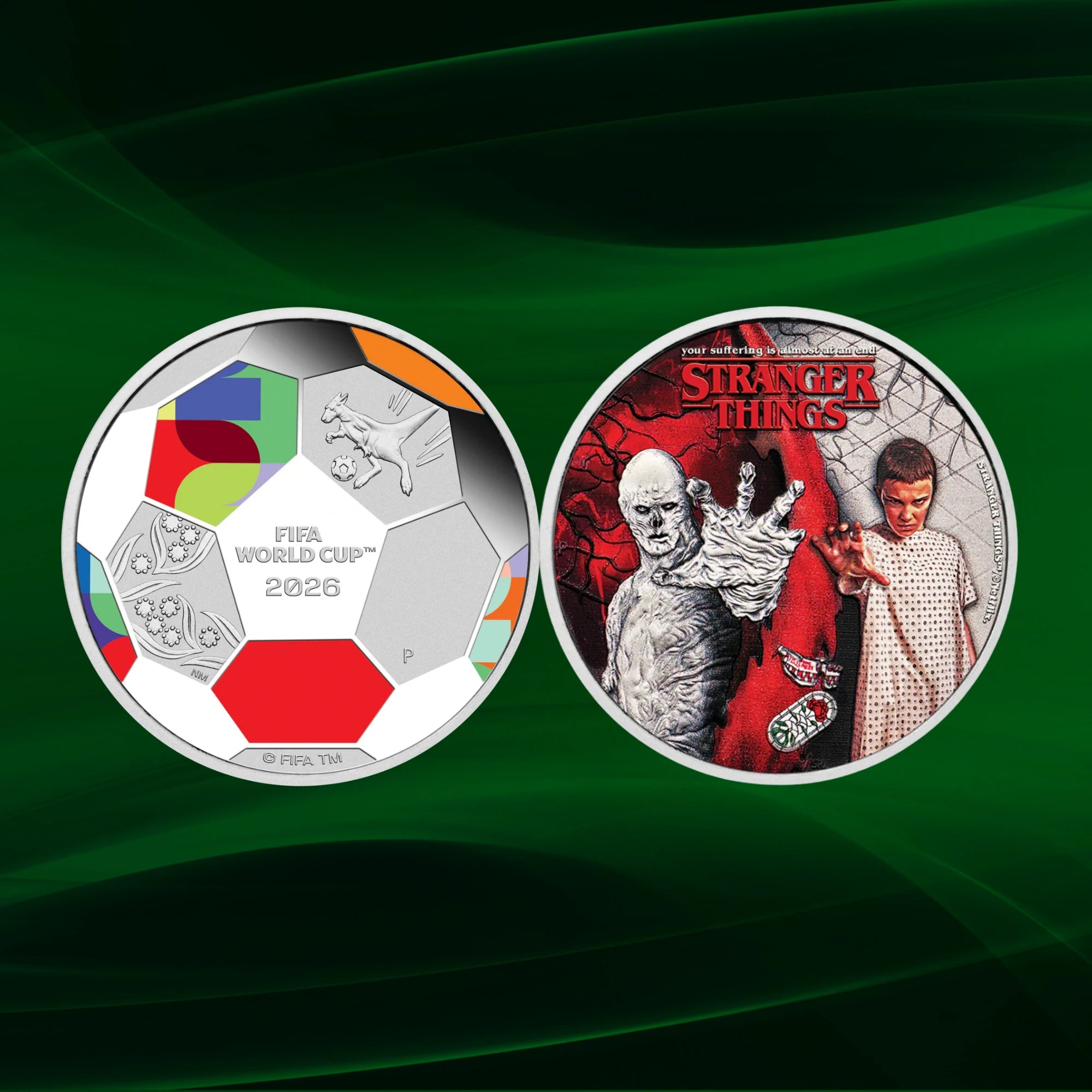 FIFA World Cup & Stranger Things 1/2oz Silver Proof 2 Coin Collection