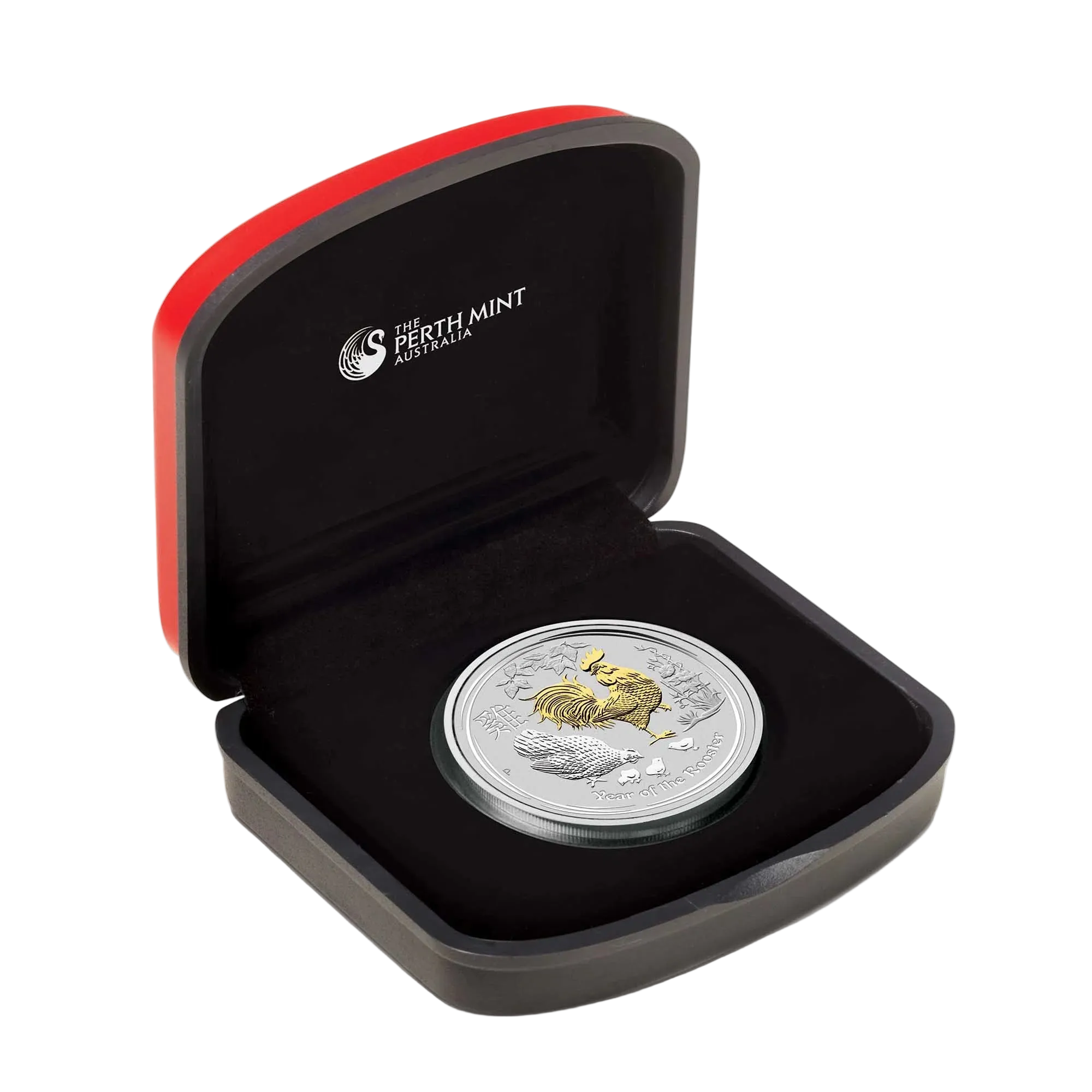 2017 Perth Mint Lunar Rooster 1oz Silver Gilded Coin
