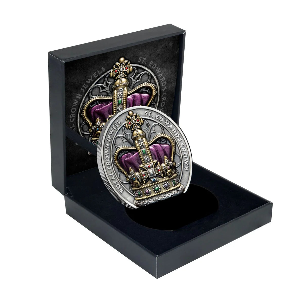 2026 Niue Royal Crown Jewels St Edward’s Crown 2oz Silver HR Antique Coloured Coin