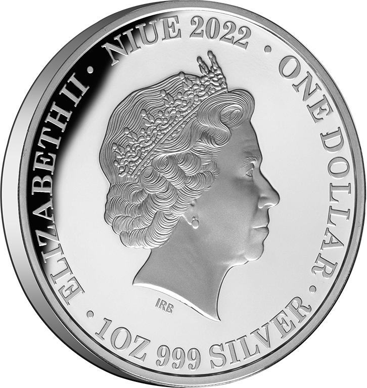 2022 Niue Queen Elizabeth II Tribute 1oz Silver Proof Gold Plated Coin