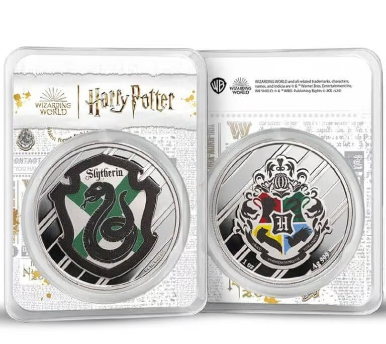 2025 PAMP Suisse Harry Potter Slytherin 1oz Silver Coloured Coin
