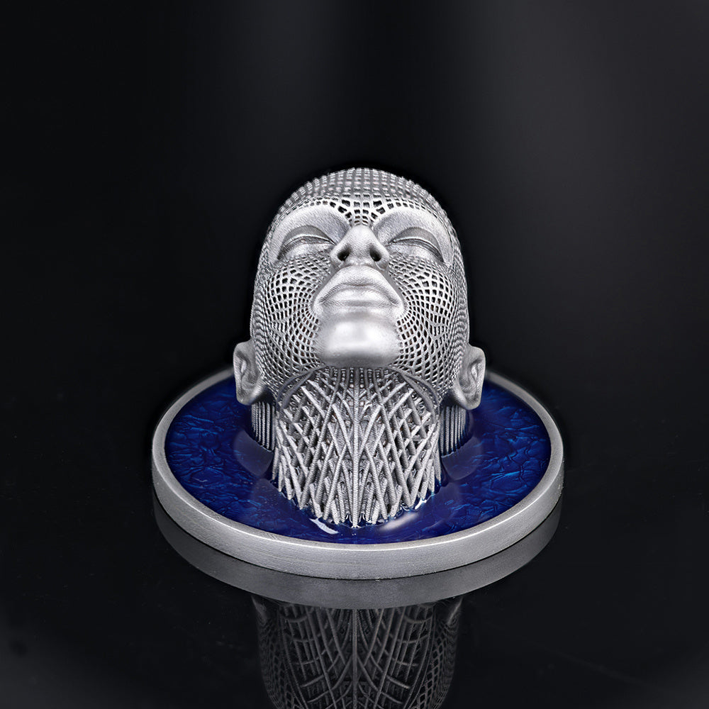 2026 Niue Wireframe Art Lady Waterfall 2oz Silver Antiqued Coin