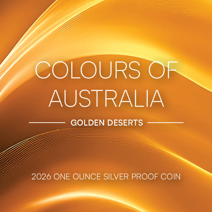2026 Niue Colours of Australia Golden Deserts 1oz Silver Proof Coloured Coin