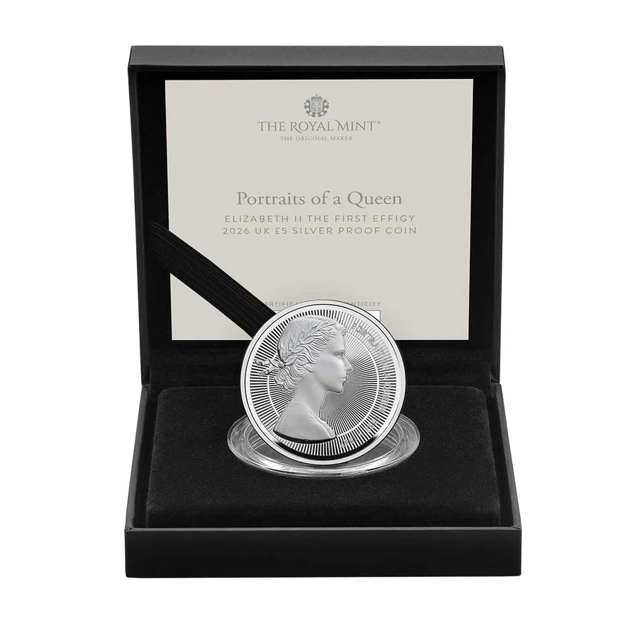 2026 Royal Mint Portraits of Queen Elizabeth II Mary Gillick £5 Silver Proof Coin