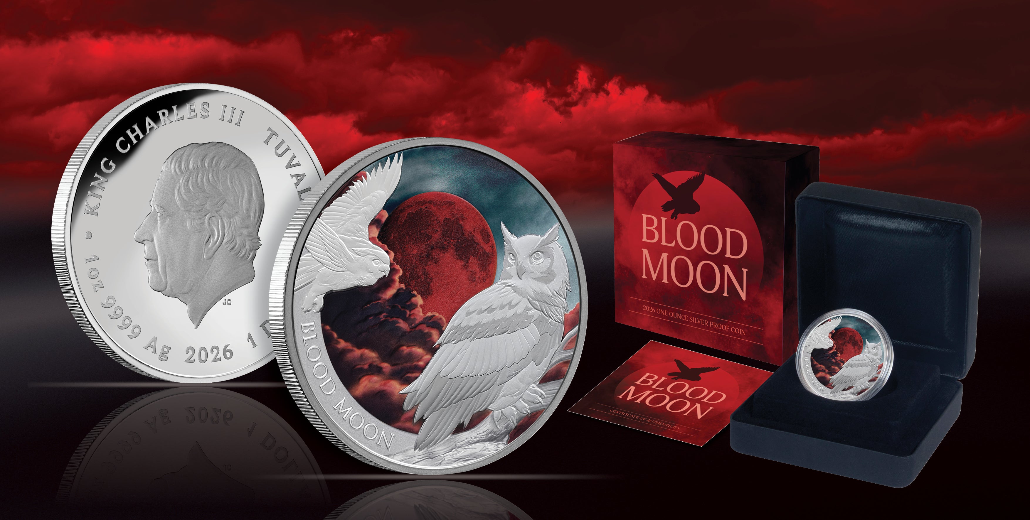 2026 Perth Mint Blood Moon 1oz Silver Coloured Coin