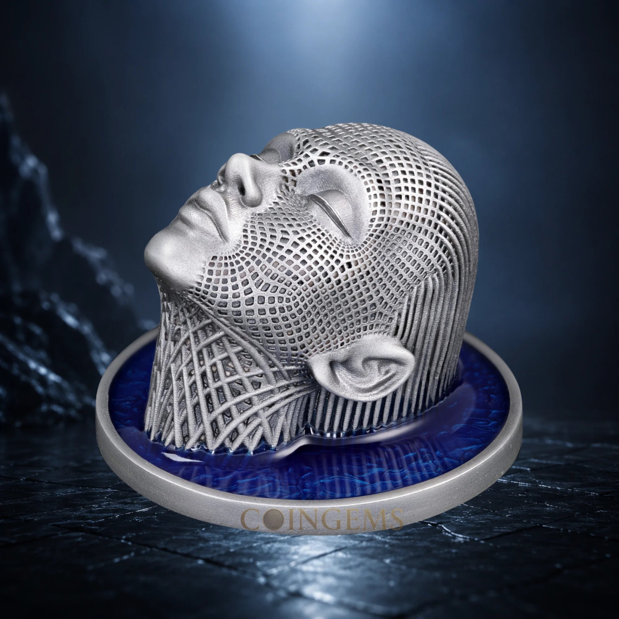 2026 Niue Wireframe Art Lady Waterfall 2oz Silver Antiqued Coin