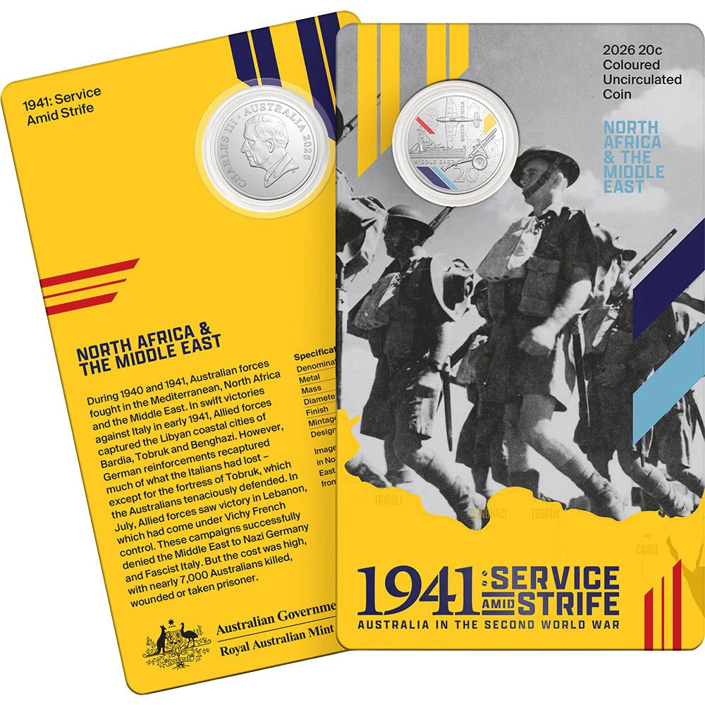 2026 RAM Service Amid Strife 20c UNC Coloured 3-Coin Set