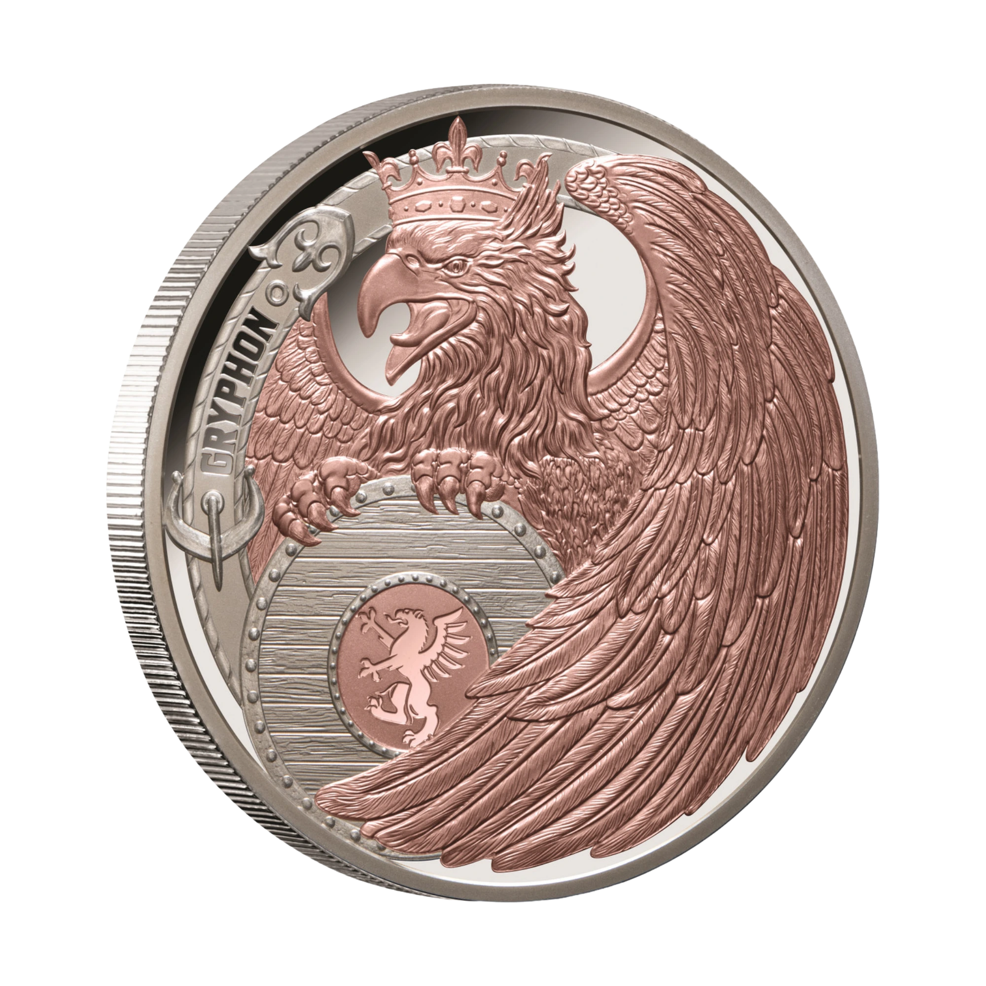 2024 Niue Gryphon 1oz Rose Gold Gilded Silver Proof Coin