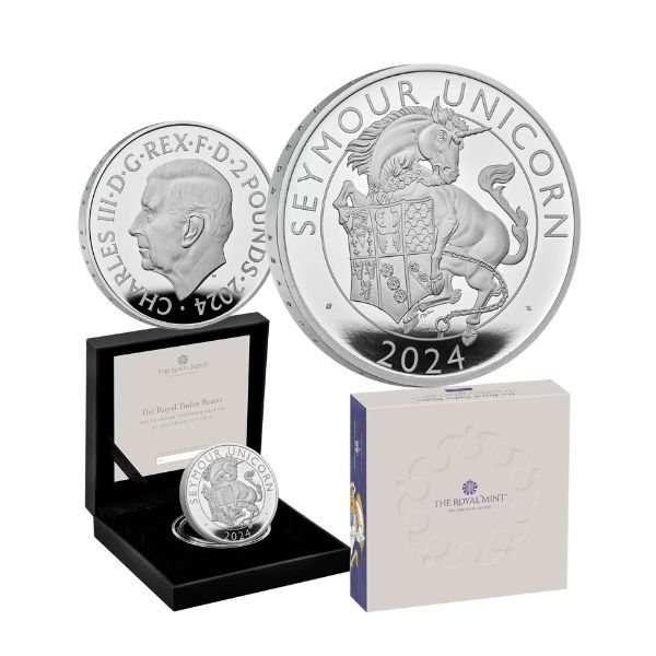 2024 Royal Mint Tudor Beasts Seymour Unicorn 1oz Silver Proof Coin