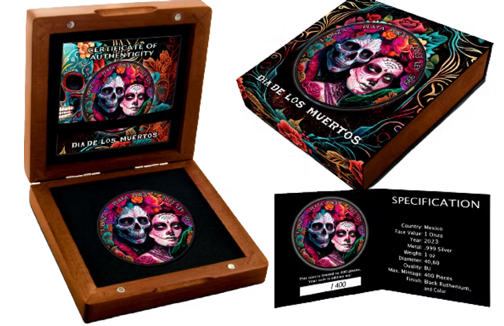2023 Mexico Libertad Día de los Muertos Dead 1oz Coin