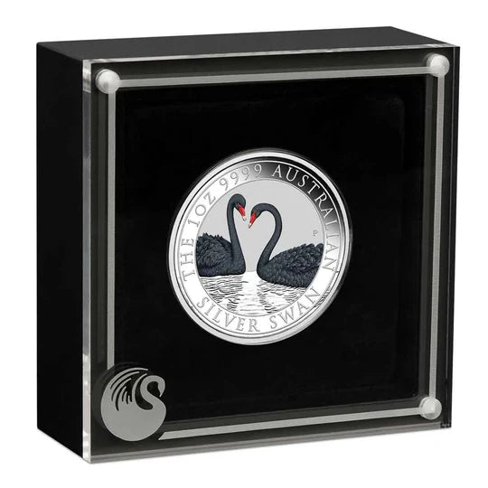 2022 & 2026 Perth Mint Swan 1oz Silver Coloured 2 Coin Collection