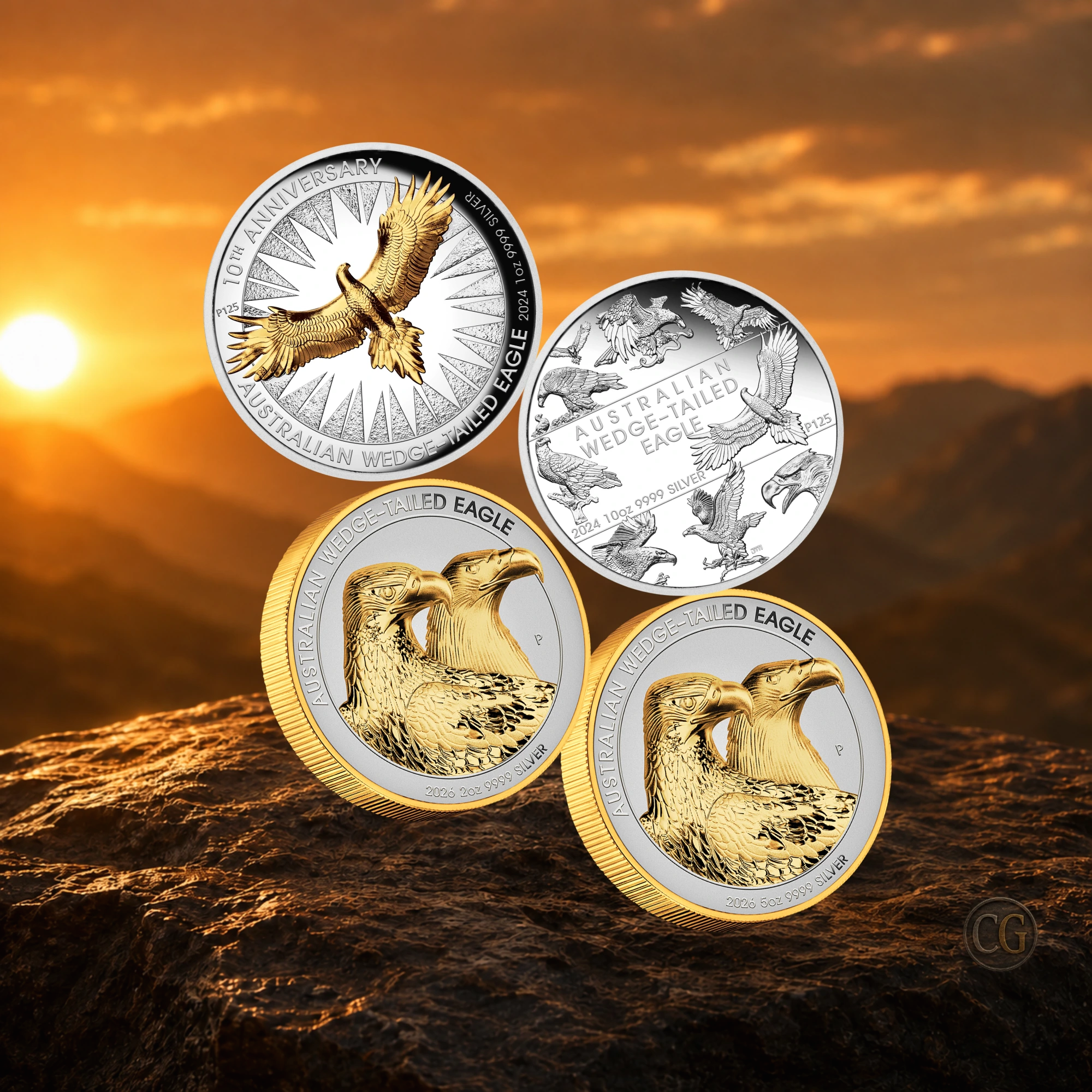 2024–2026 Perth Mint Wedge-Tailed Eagle Silver 4 Coin Collection