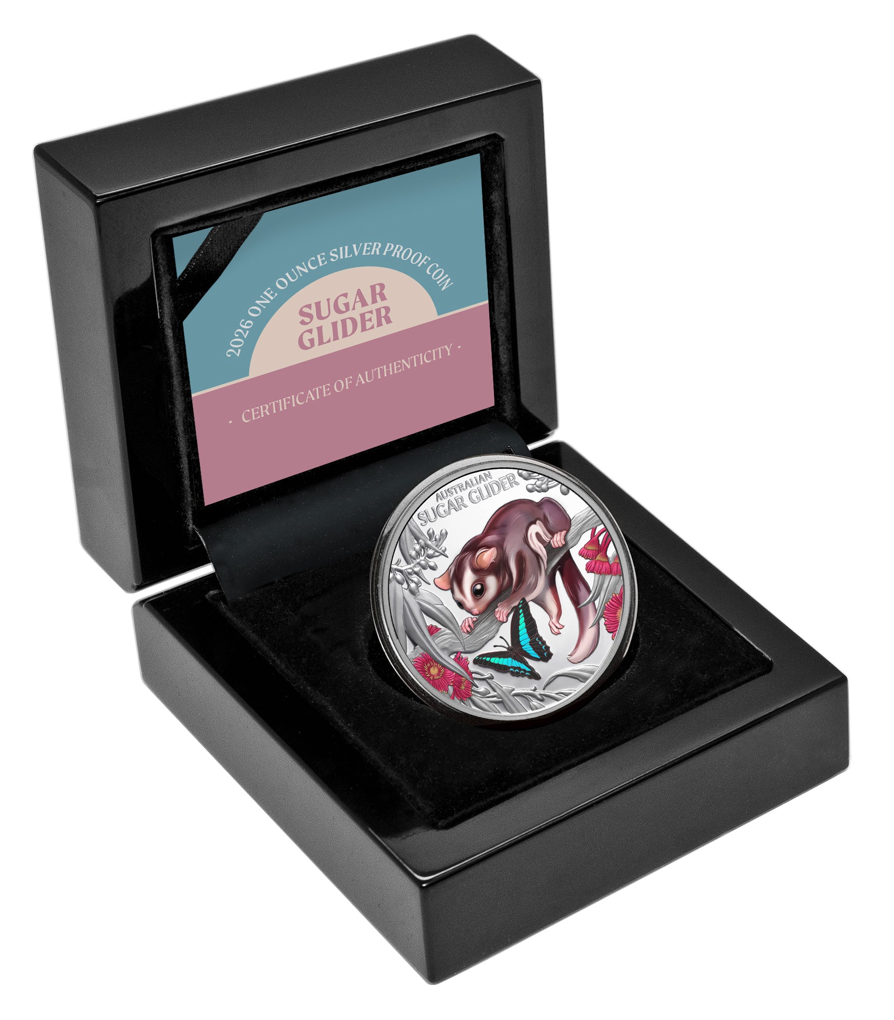 2026 Niue Baby Sugar Glider 1oz Silver Coloured Proof Coin