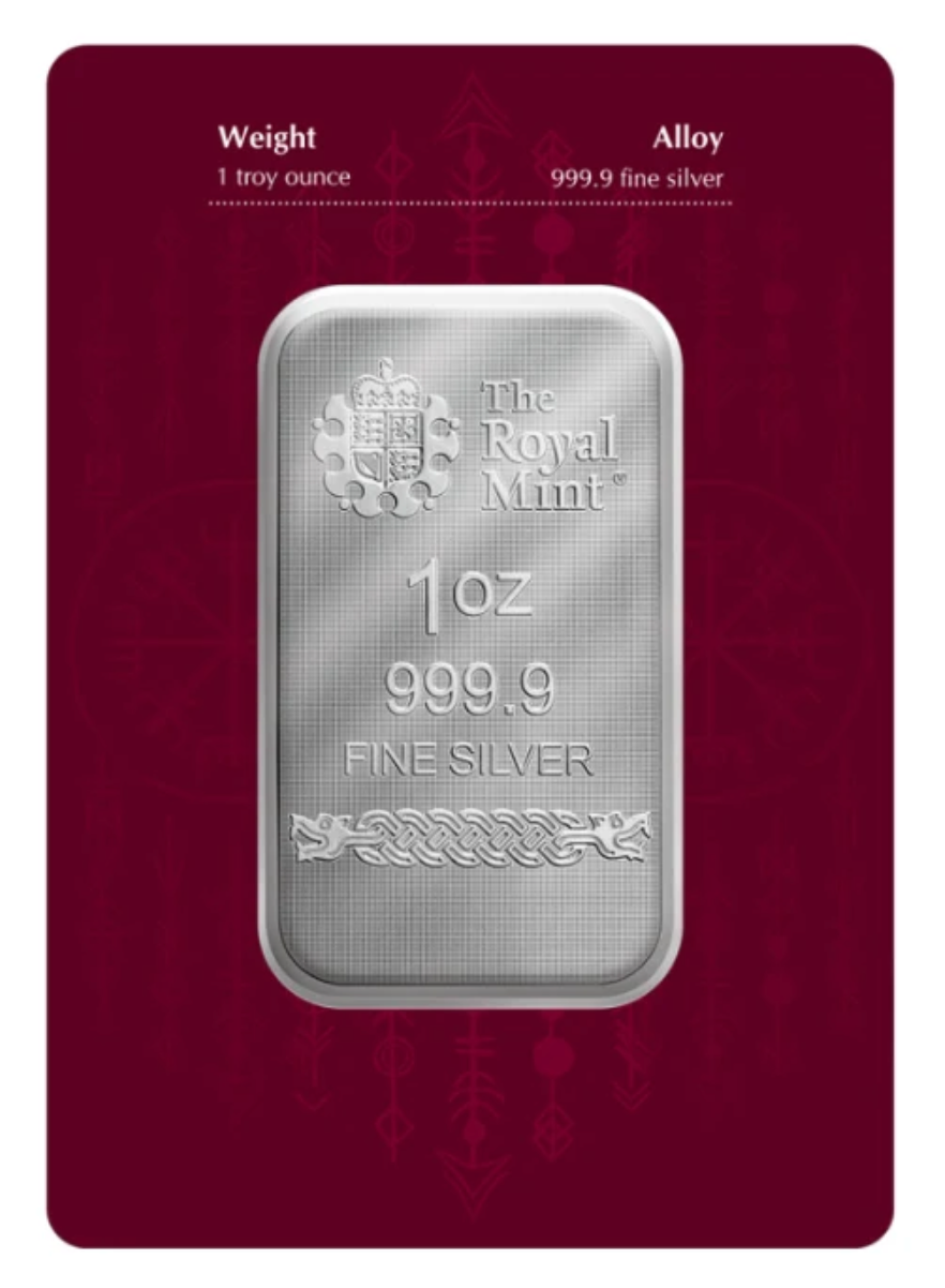 2024 & 2026 Royal Mint Norse Gods Odin & Loki 1oz Silver 2 Bar Collection